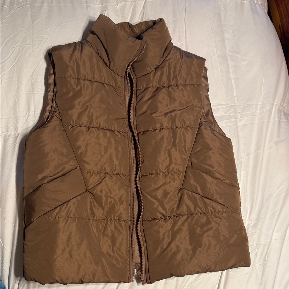 Women's Brown Puffer Vest